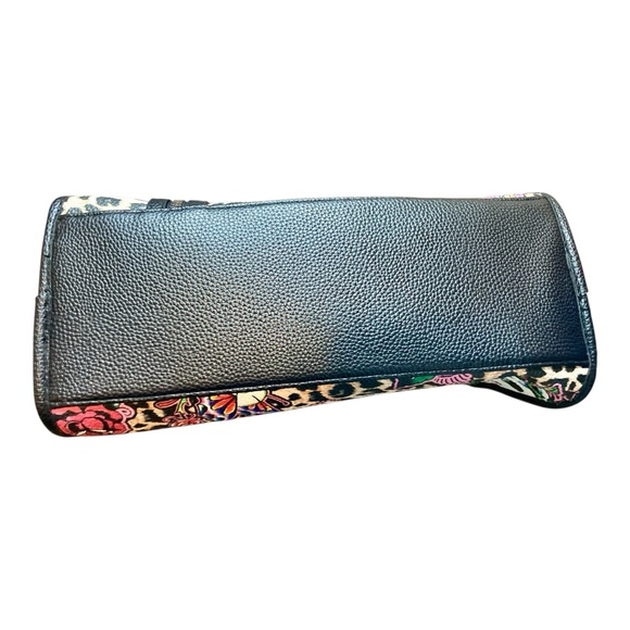 ED HARDY Cheetah Floral Skull Heart Diamond Tiger Vegan Leather Satchel Purse - Picture 4 of 8